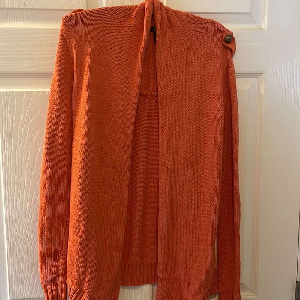 LINK medium orange 🍊 colored cardigan open knit sweater